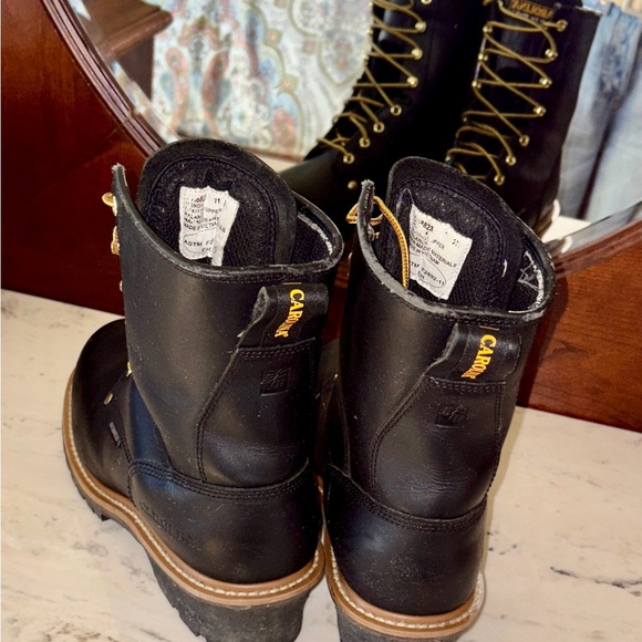 Carolina Men's Rugged Black Leather Boots, steel toe, lined size 11 - Picture 4 of 5